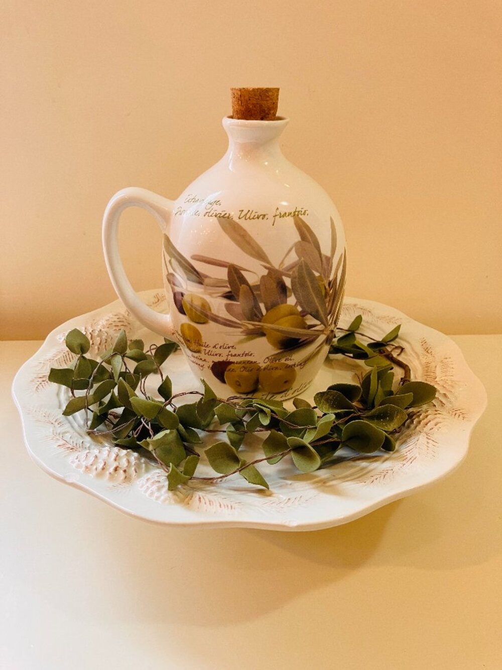 Vintage Dora Papis Olive Oil Stoppered Decanter/Jug by Mediterraneo